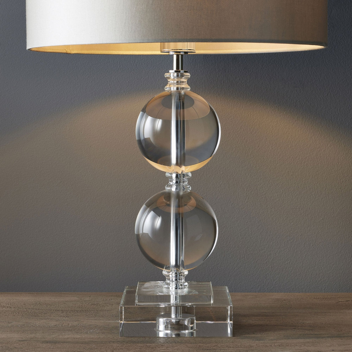 Putney Crystal Two Sphere Table Lamp Base