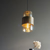 Chiswell Pendant in Brass Patina & Champagne Lustre Glass
