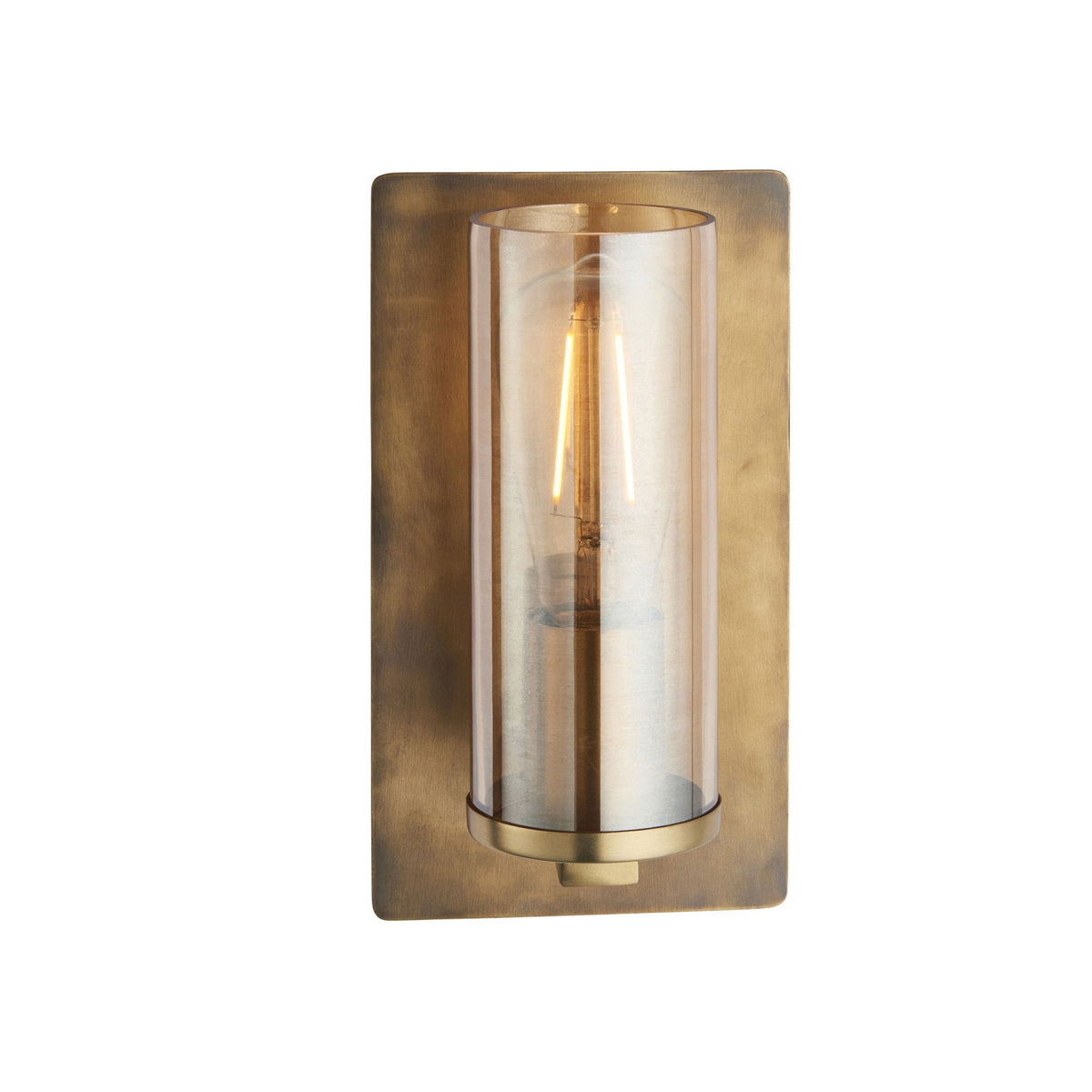 Chiswell Wall Light in Brass Patina & Champagne Lustre Glass