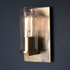 Chiswell Wall Light in Bronze Patina & Clear Glass