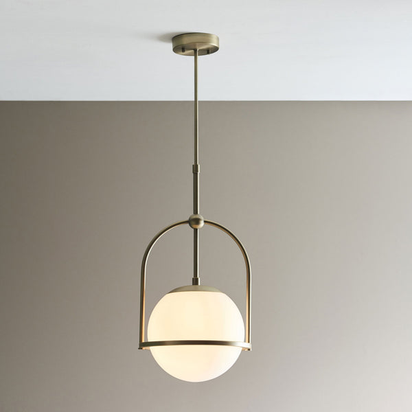 Overcombe One Light Pendant in Matt Antique Brass