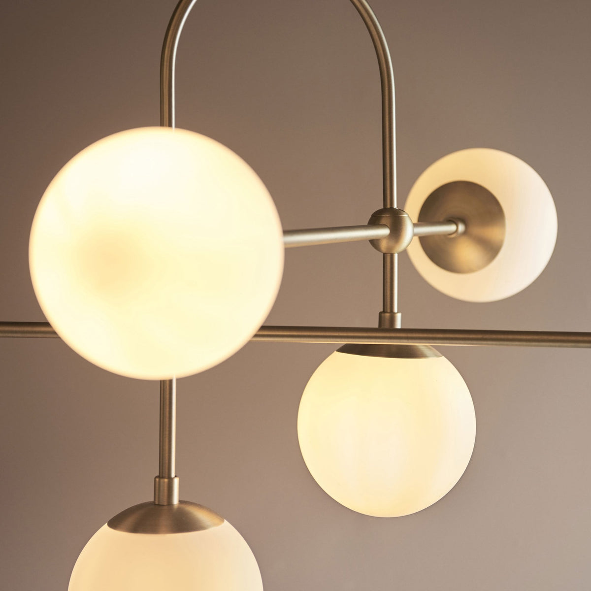Overcombe Six Light Pendant in Matt Antique Brass