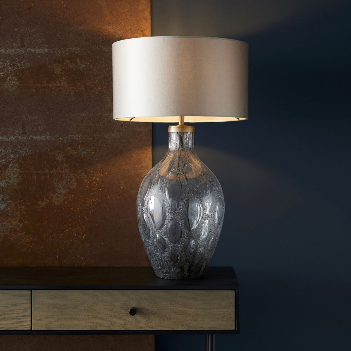 Hurley Charcoal Artisan Glass Table Lamp Base