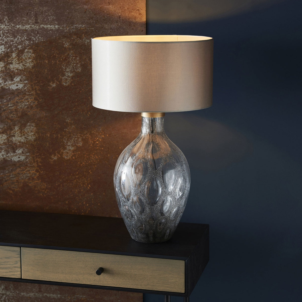 Hurley Charcoal Artisan Glass Table Lamp Base
