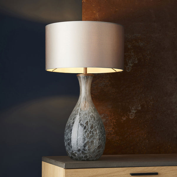 Merula White & Grey Artisan Glass Table Lamp Base