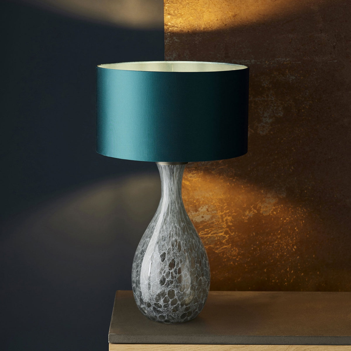 Merula White & Grey Artisan Glass Table Lamp Base