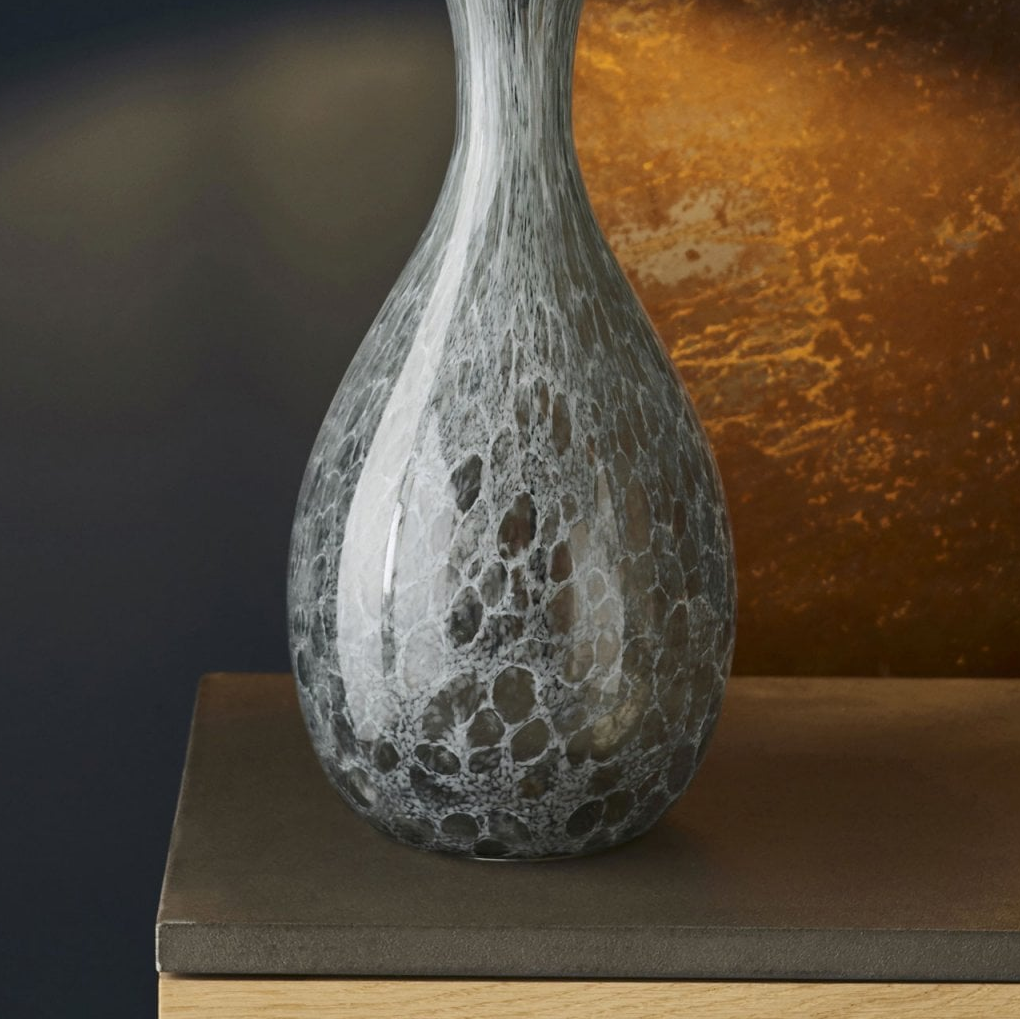 Merula White & Grey Artisan Glass Table Lamp Base