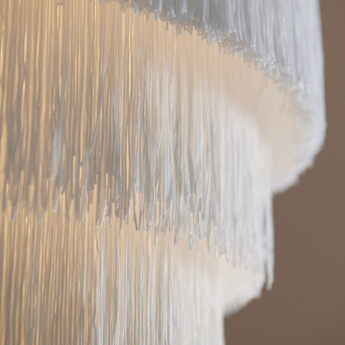 Tuckton 3 Light Pendant in Matt Gold & White Tassels