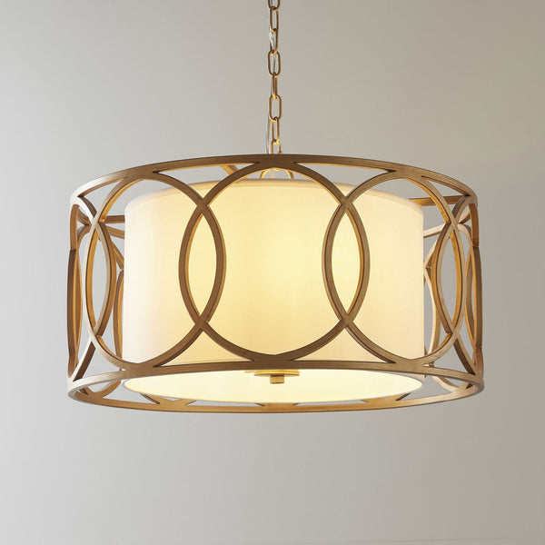 Upton 4 Light Pendant in Brushed Gold