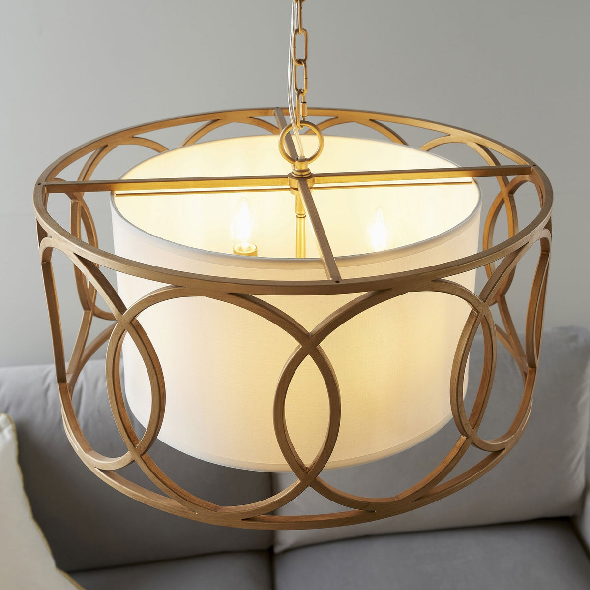 Upton 4 Light Pendant in Brushed Gold