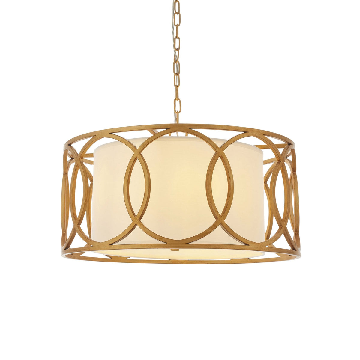 Upton 4 Light Pendant in Brushed Gold