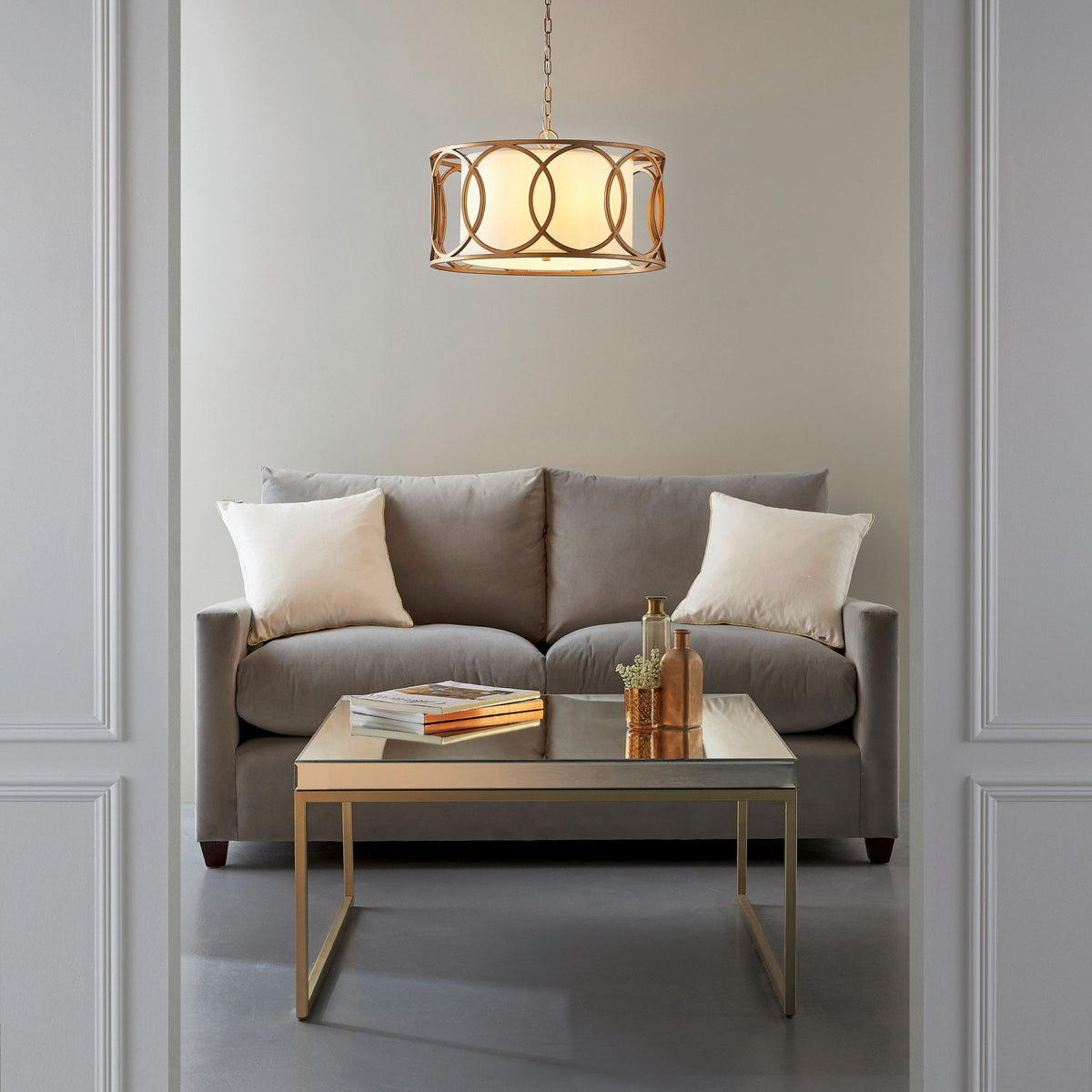 Upton 4 Light Pendant in Brushed Gold