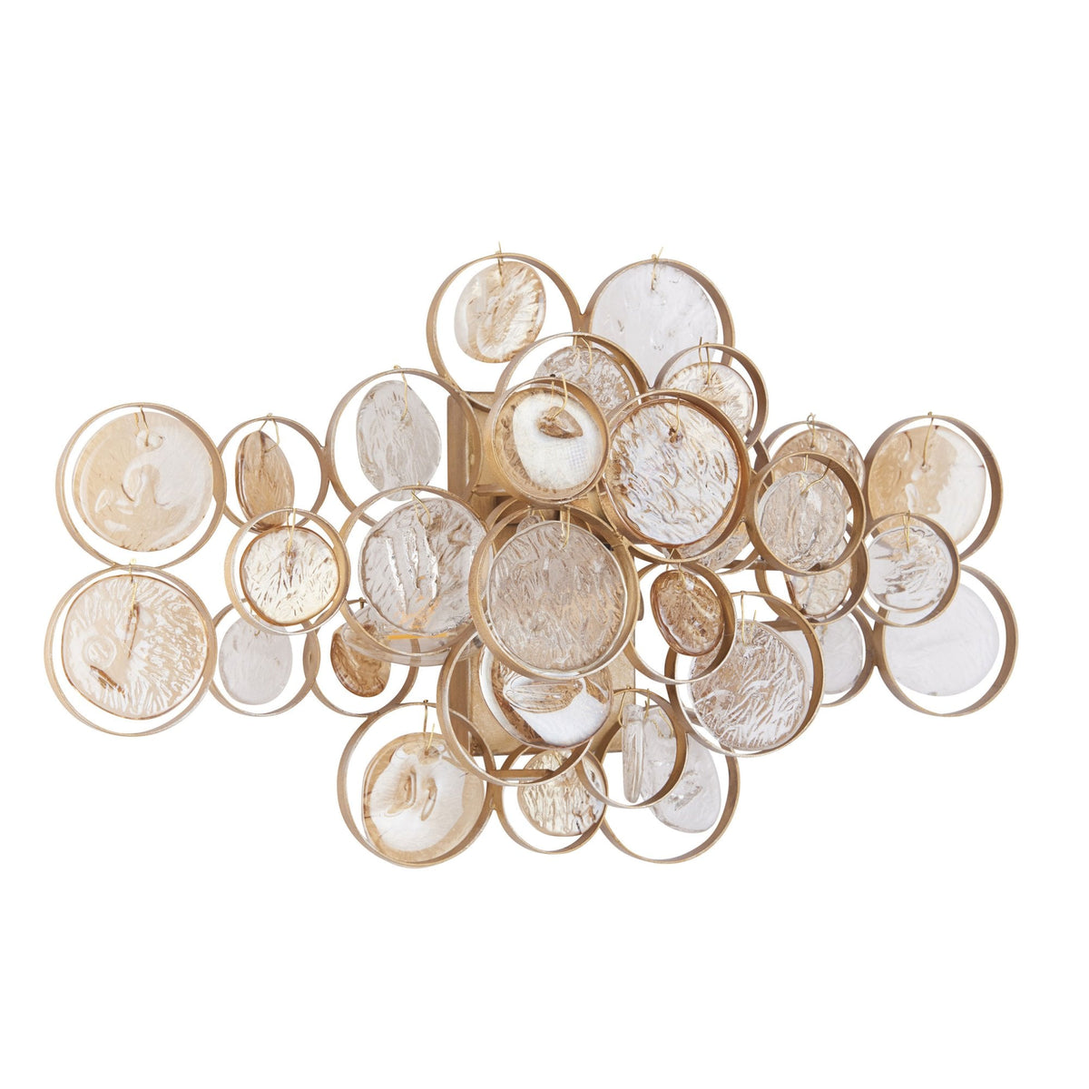 Osmington Wall Light in Antique Gold with Clear & Amber Glass