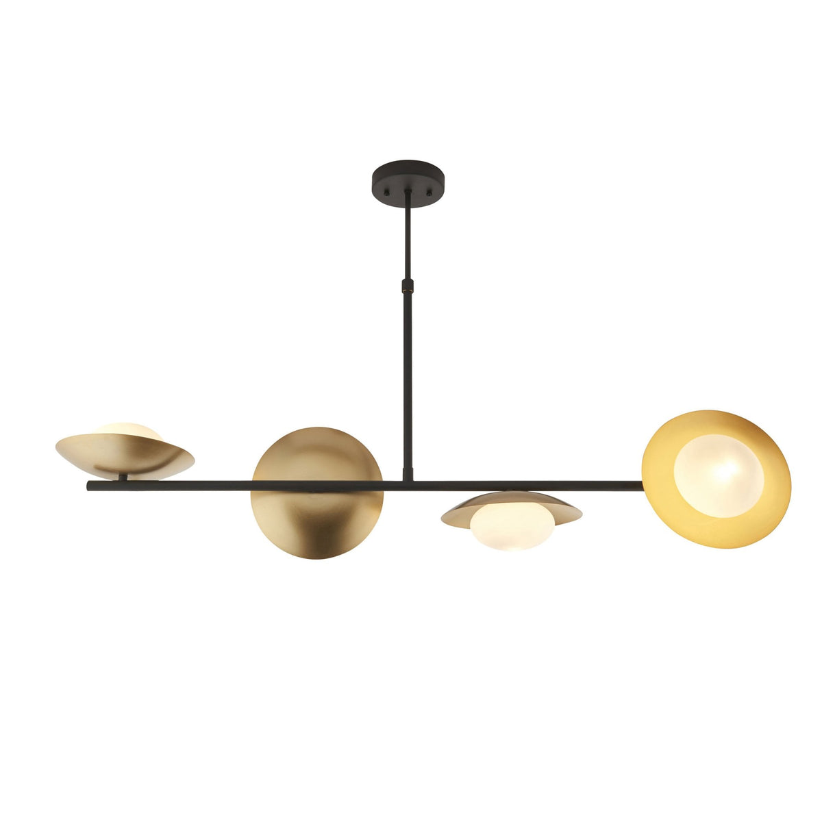 Alderney 4 Light Linear Pendant in Gold & Dark Bronze