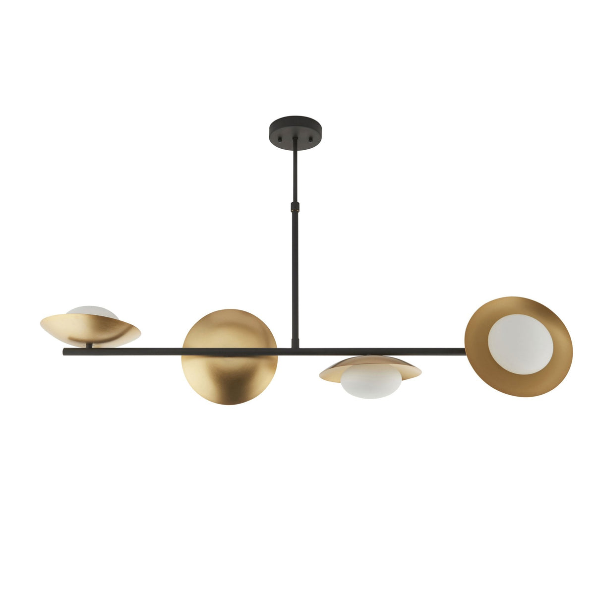 Alderney 4 Light Linear Pendant in Gold & Dark Bronze