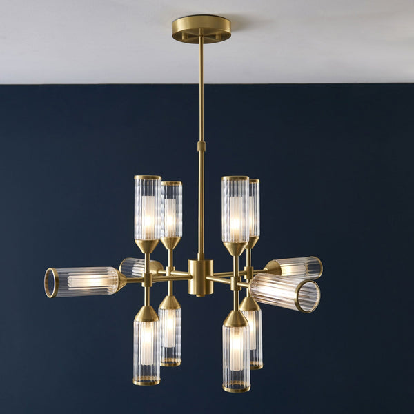 Gillingham 12 Light Pendant in Satin Brass