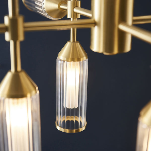 Gillingham 12 Light Pendant in Satin Brass