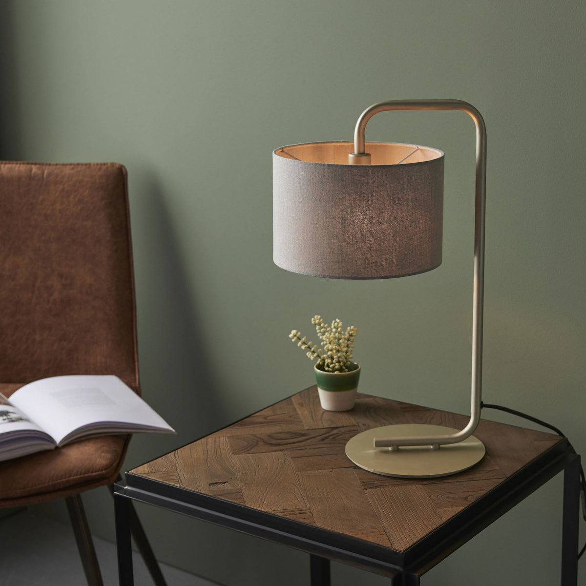 Landis Table Lamp in Satin Champagne