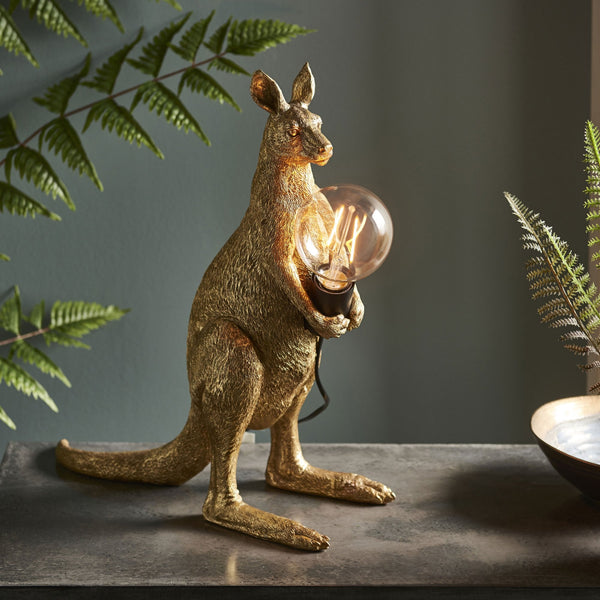 Kangaroo Table Lamp in Vintage Gold