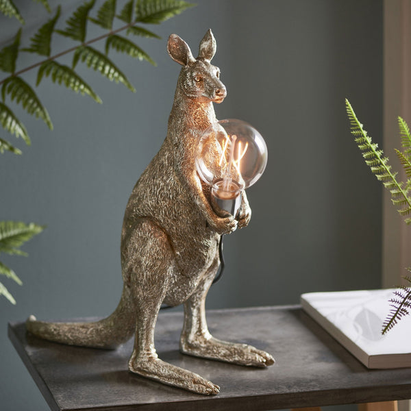 Kangaroo Table Lamp in Vintage Silver