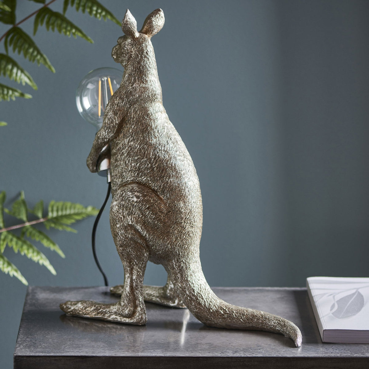 Kangaroo Table Lamp in Vintage Silver