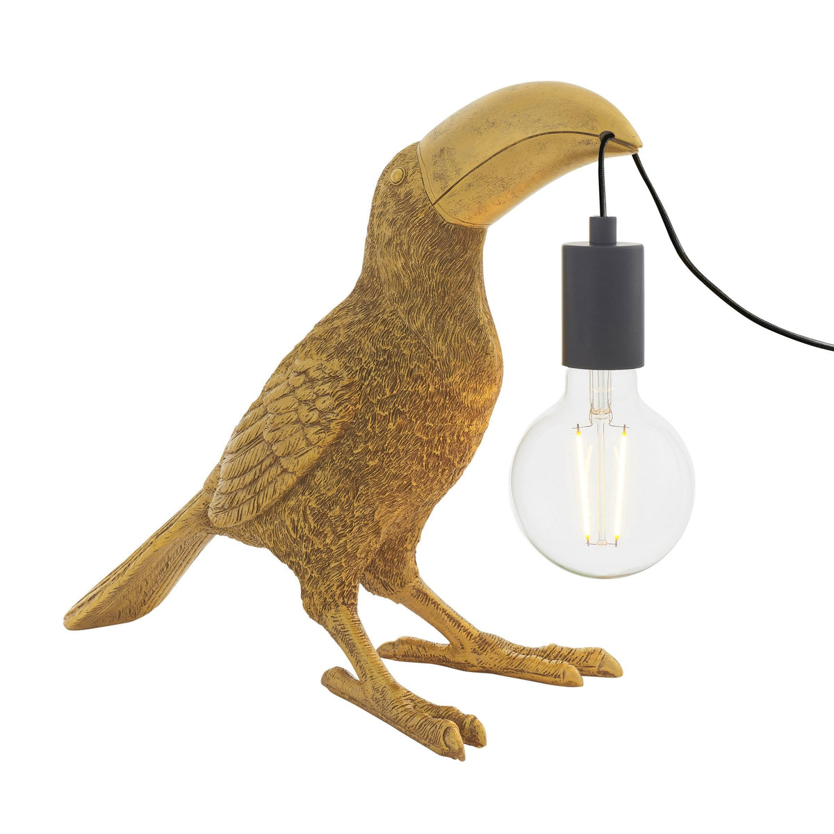Toucan Table Lamp in Vintage Gold