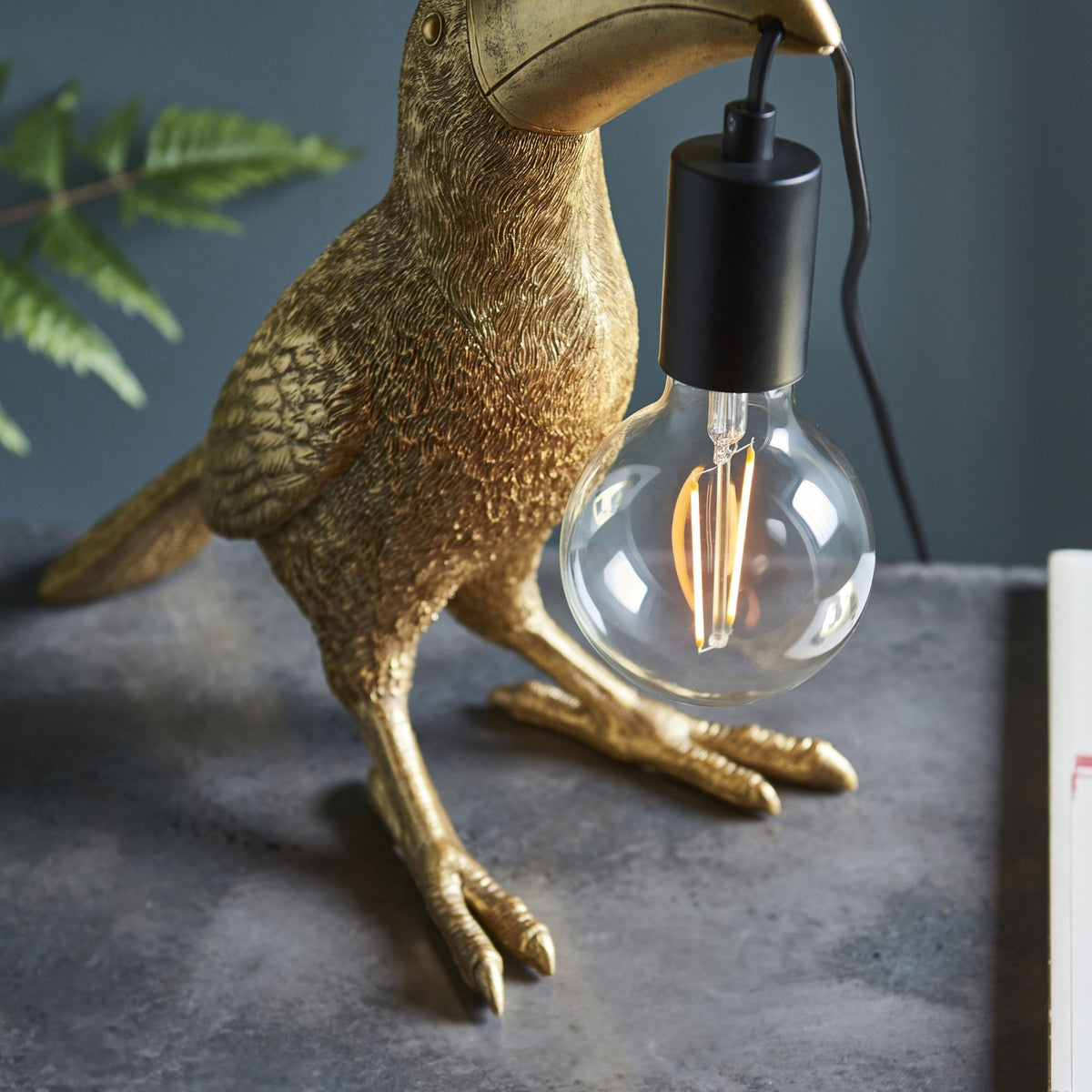 Toucan Table Lamp in Vintage Gold