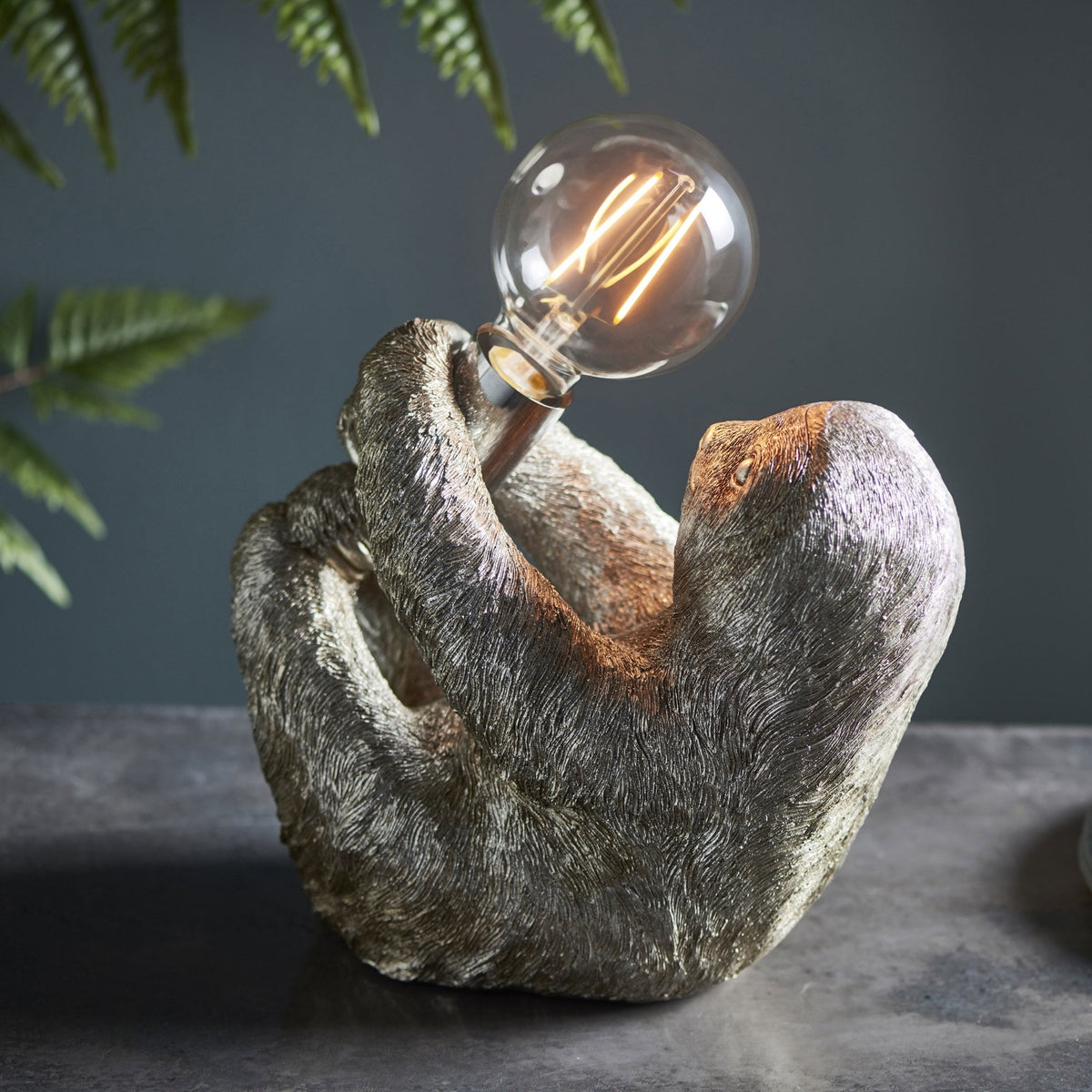 Sloth Table Lamp in Vintage Silver