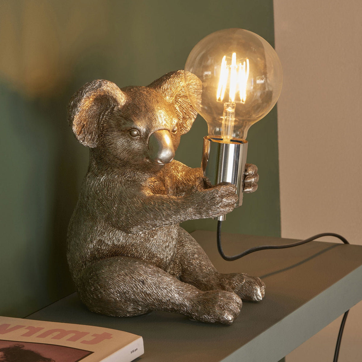 Koala Table Lamp in Vintage Silver