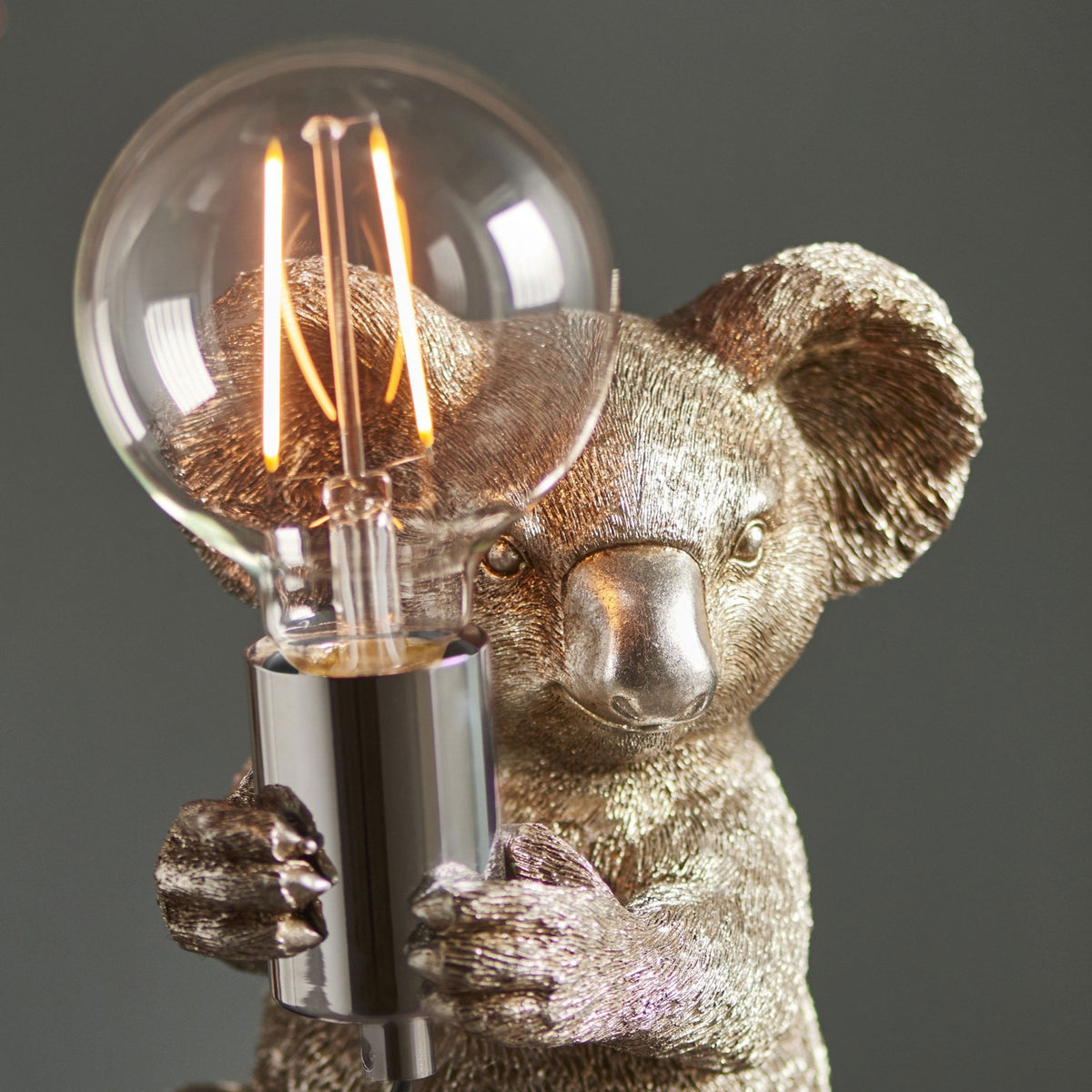 Koala Table Lamp in Vintage Silver