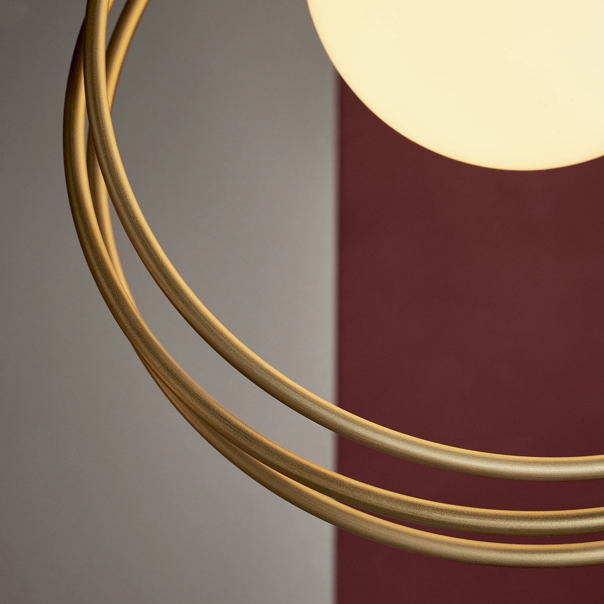 Knowlton Pendant in Brushed Gold with Gloss Opal Shade