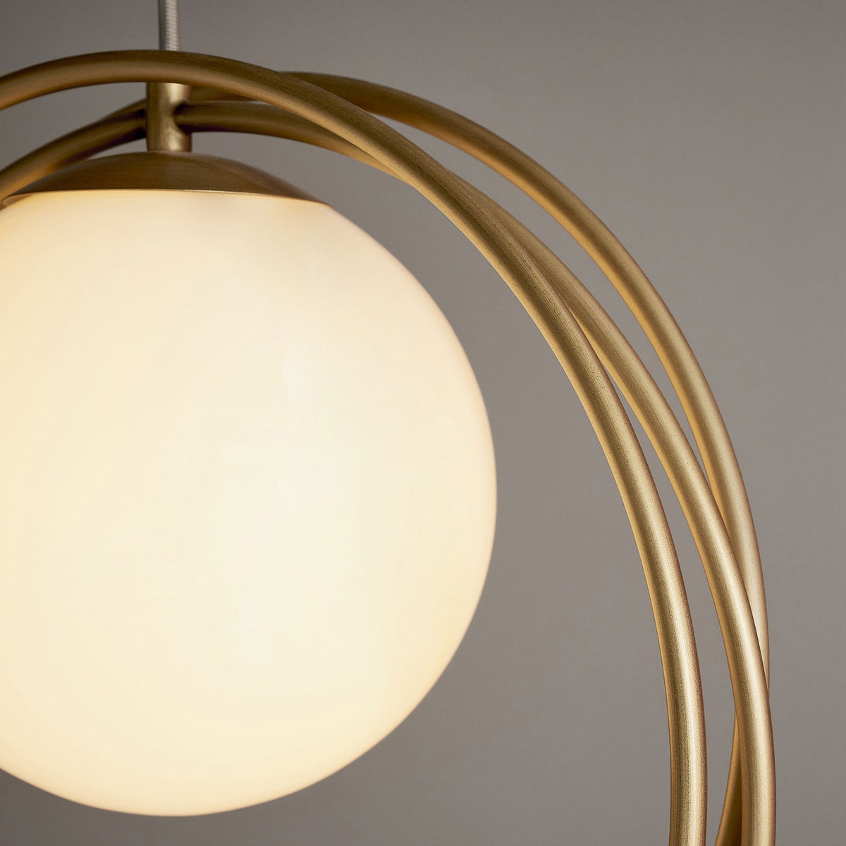 Knowlton Pendant in Brushed Gold with Gloss Opal Shade
