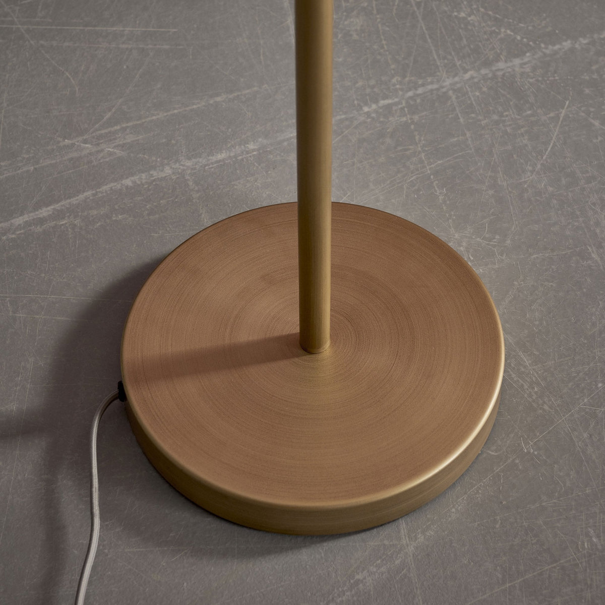 Emilio Floor Lamp in Brushed Gold with Gloss Opal Shade