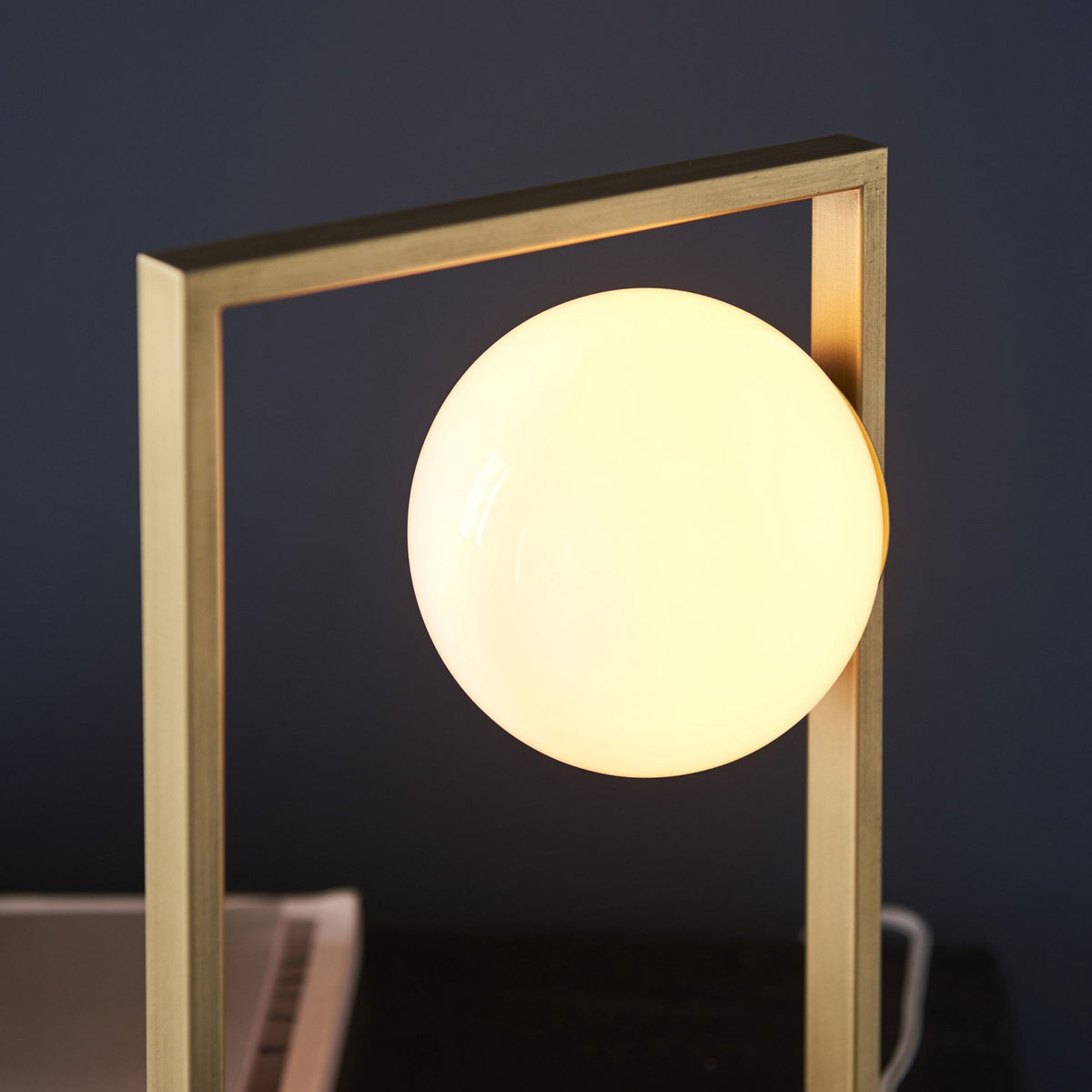 Teo Geometric Table Lamp in Brushed Gold