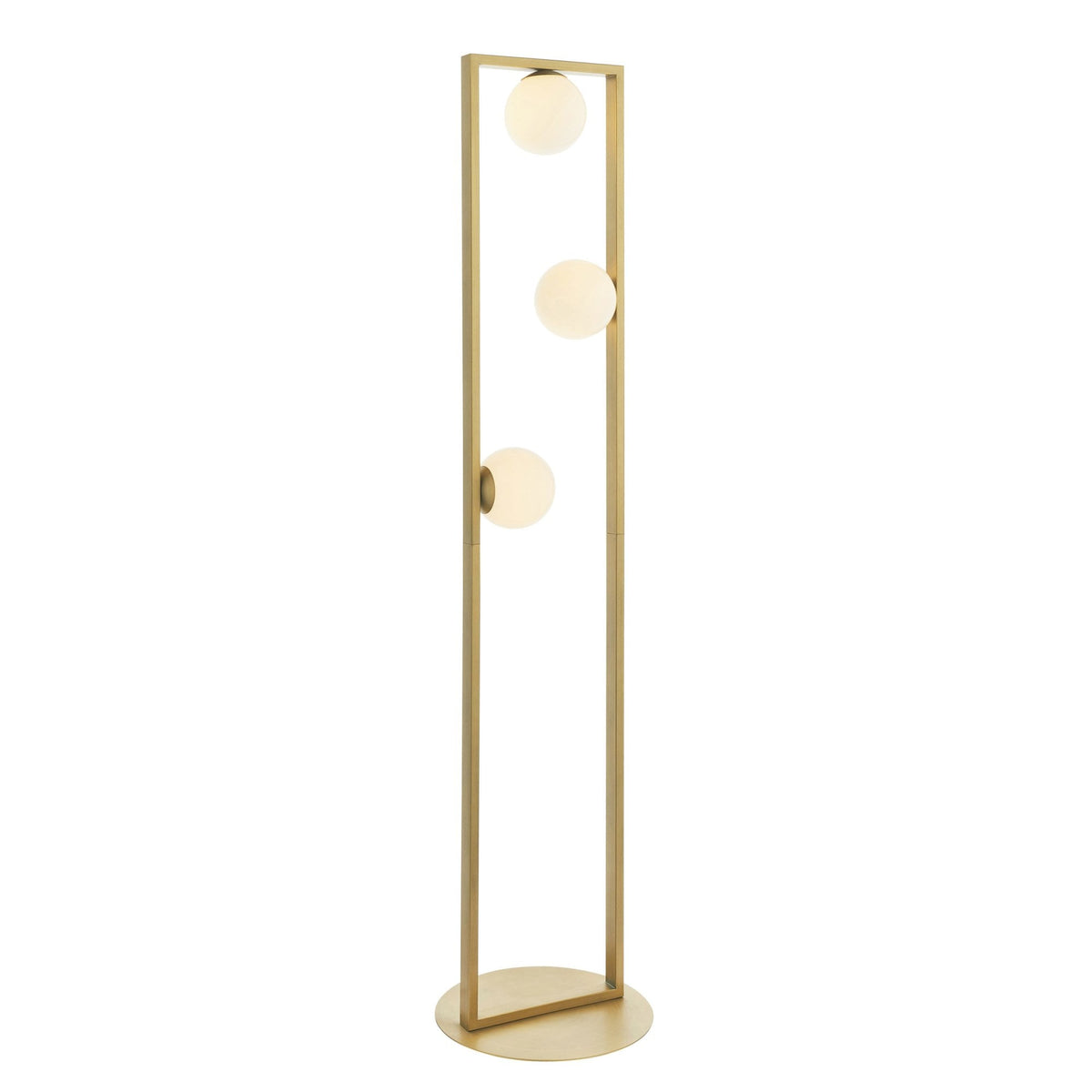 Teo Geometric Floor Lamp in Brushed Gold