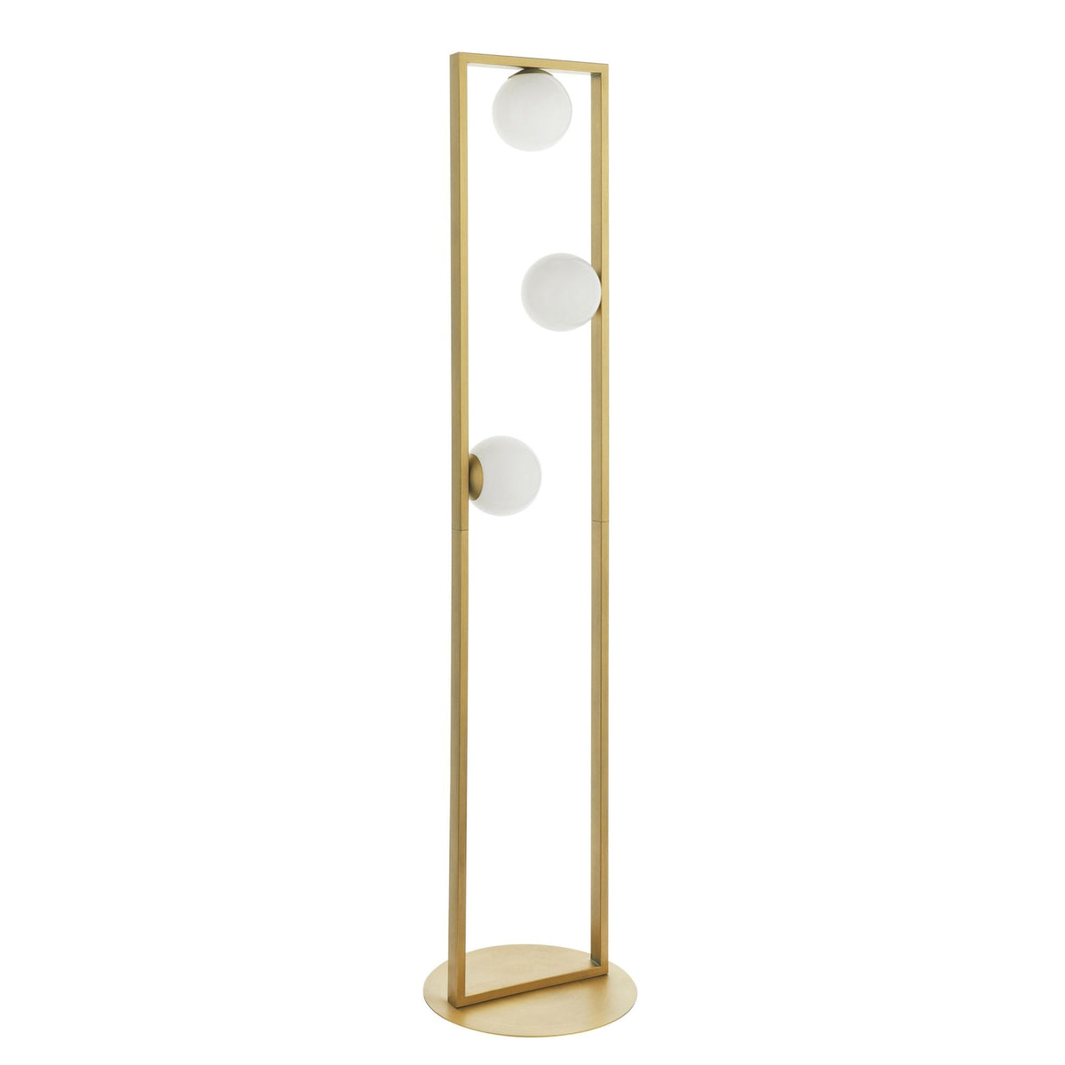 Teo Geometric Floor Lamp in Brushed Gold