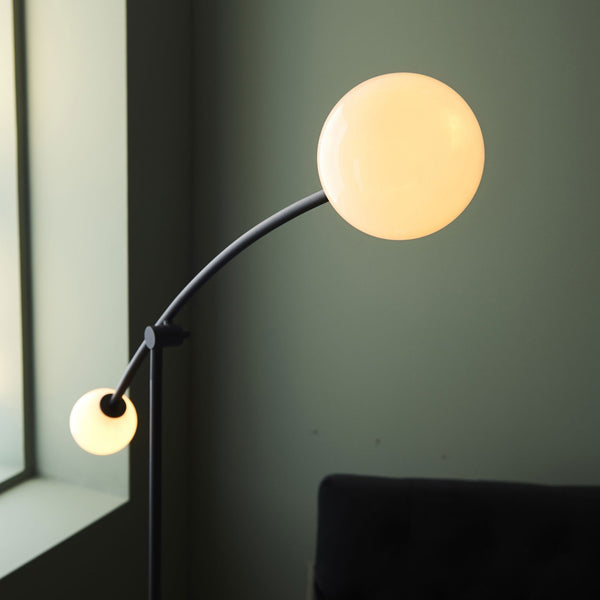 Frampton Two Light Floor Lamp in Matt Black