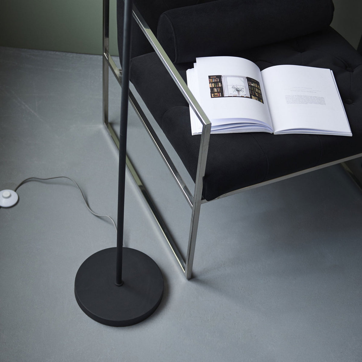 Frampton Two Light Floor Lamp in Matt Black