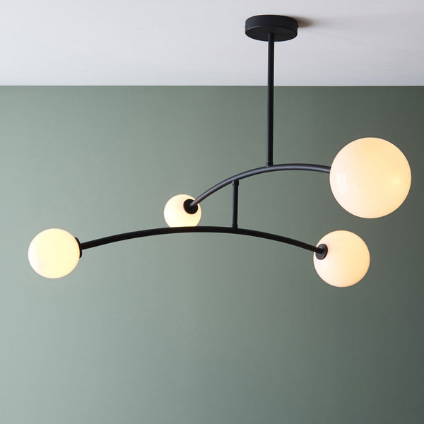Frampton Four Light Semi Flush in Matt Black