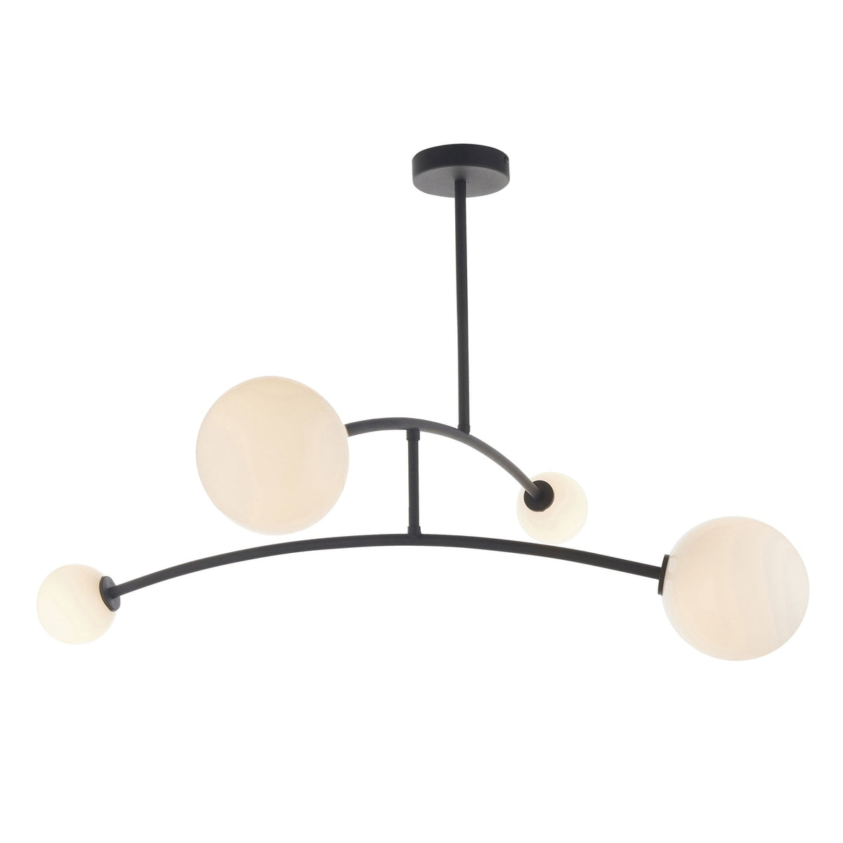 Frampton Four Light Semi Flush in Matt Black
