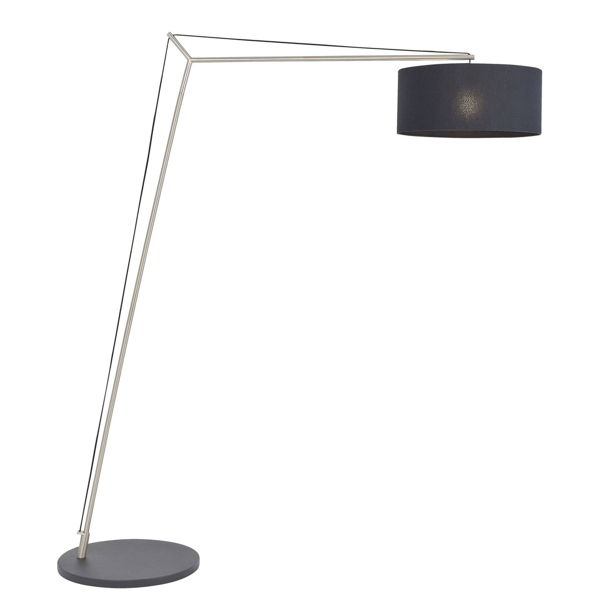 Milan XL Floor Lamp in Matt Nickel & Black Shade
