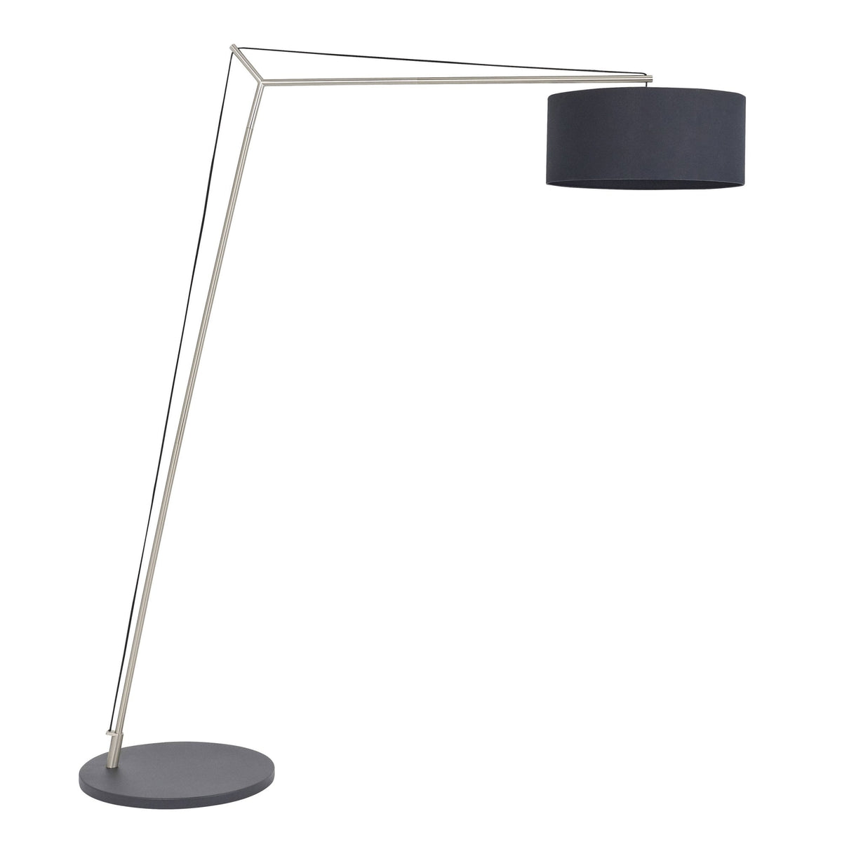 Milan XL Floor Lamp in Matt Nickel & Black Shade