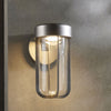 Lillington IP44 LED Wall Light in Brushed Silver & Clear Glass