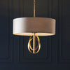 Netherbury 5 Light Pendant in Antique Gold & Mink Shade