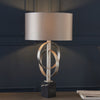 Netherbury Table Lamp in Antique Silver & Mink Shade
