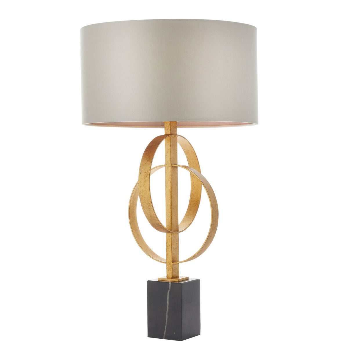 Netherbury Table Lamp in Antique Gold & Mink Shade