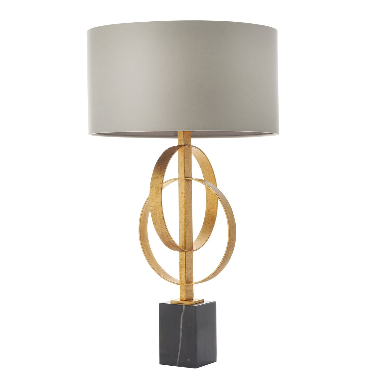 Netherbury Table Lamp in Antique Gold & Mink Shade