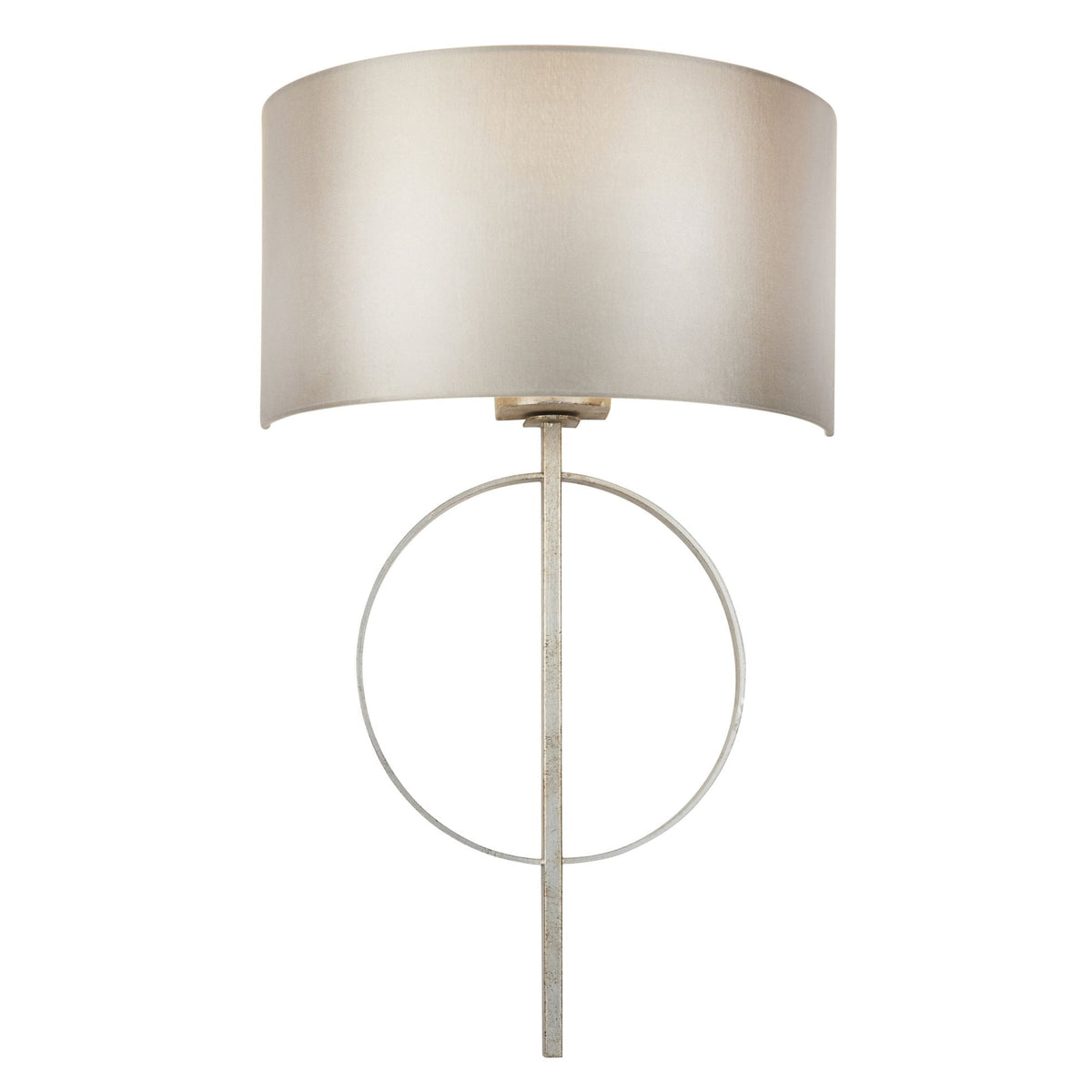 Netherbury Wall Light in Antique Silver & Mink Shade