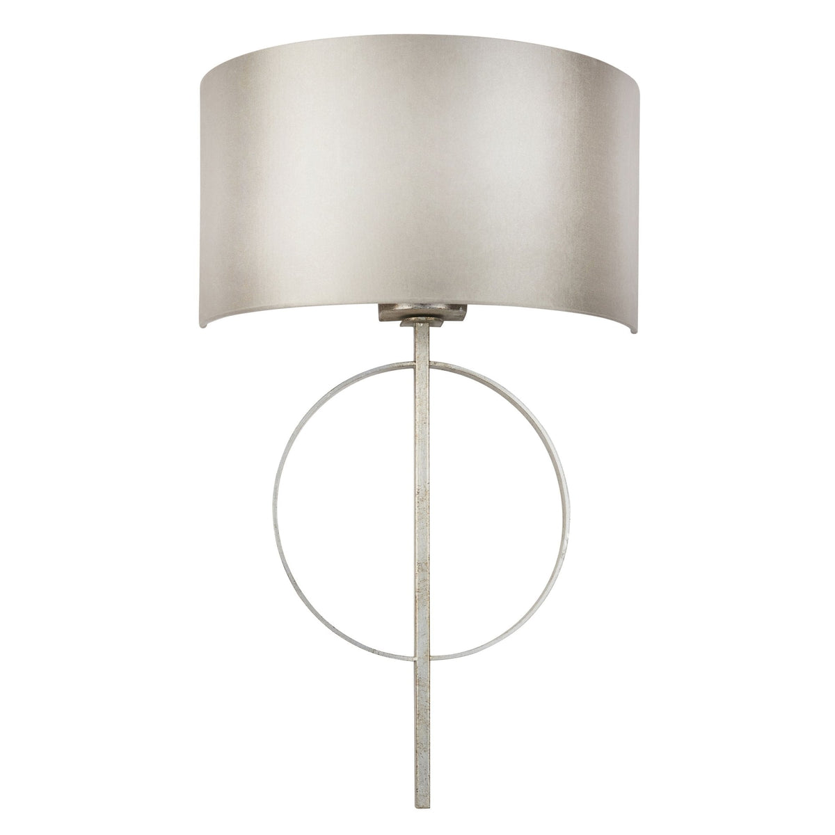 Netherbury Wall Light in Antique Silver & Mink Shade