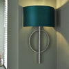 Netherbury Wall Light in Antique Silver & Teal Shade
